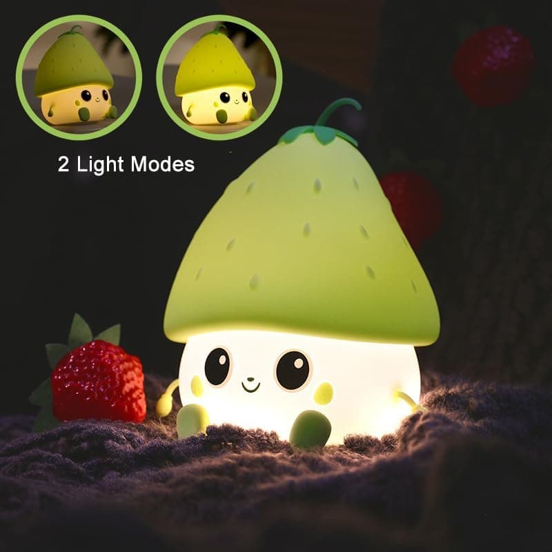 Sweet Strawberry LED Night Light Dimmable USB Rechargeable for Kids