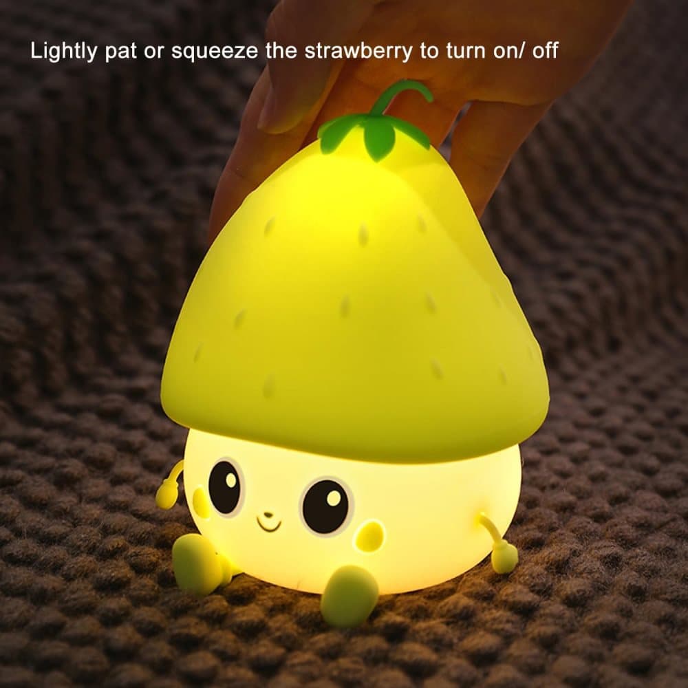 Sweet Strawberry LED Night Light USB Rechargeable Dimmable for Kids Baby Girls