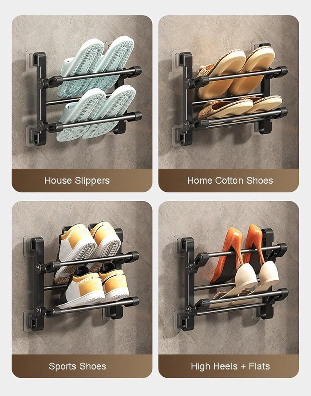Wall-Mounted Folding Shoe Rack