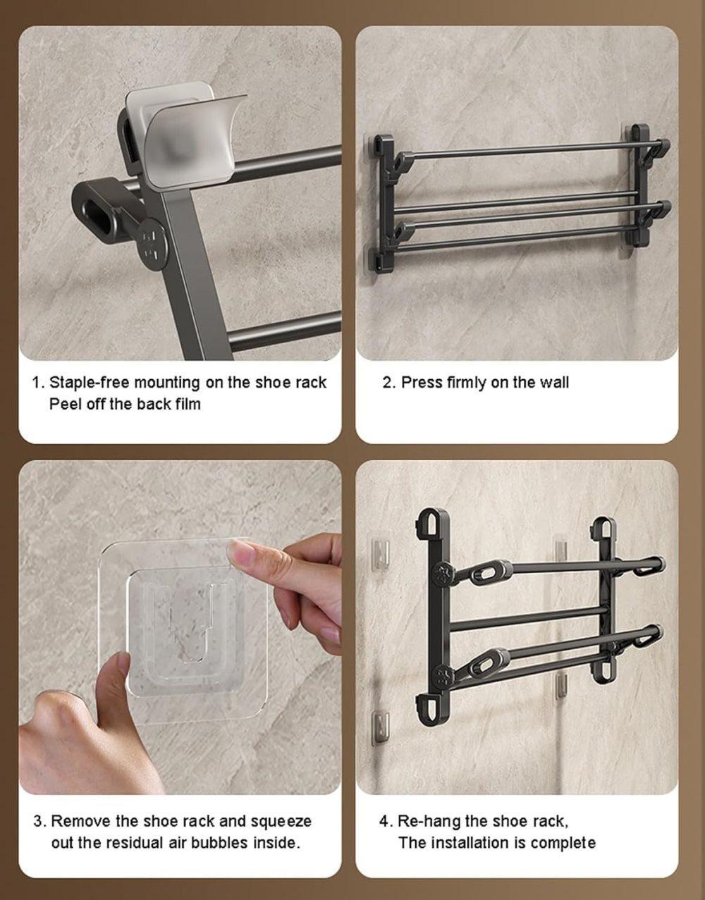 Wall-Mounted Folding Shoe Rack