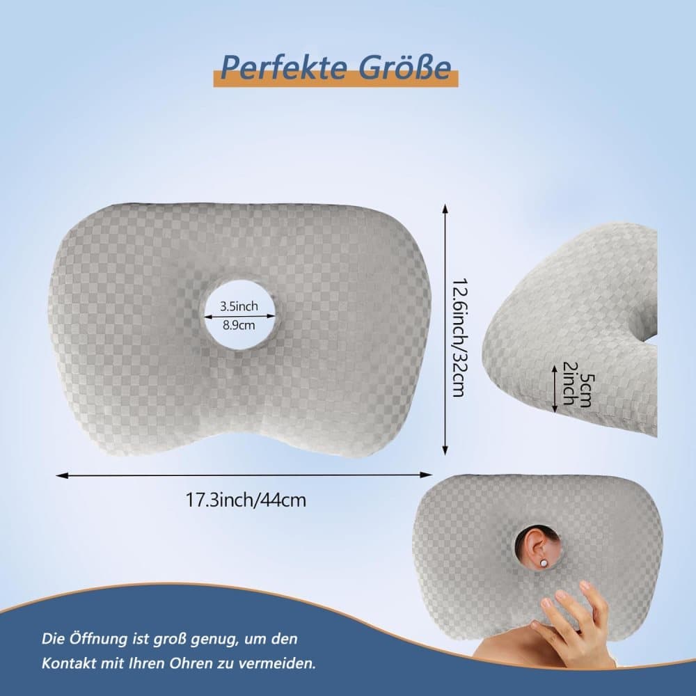 Microfiber Pillow with Ear Holes for Side Sleepers