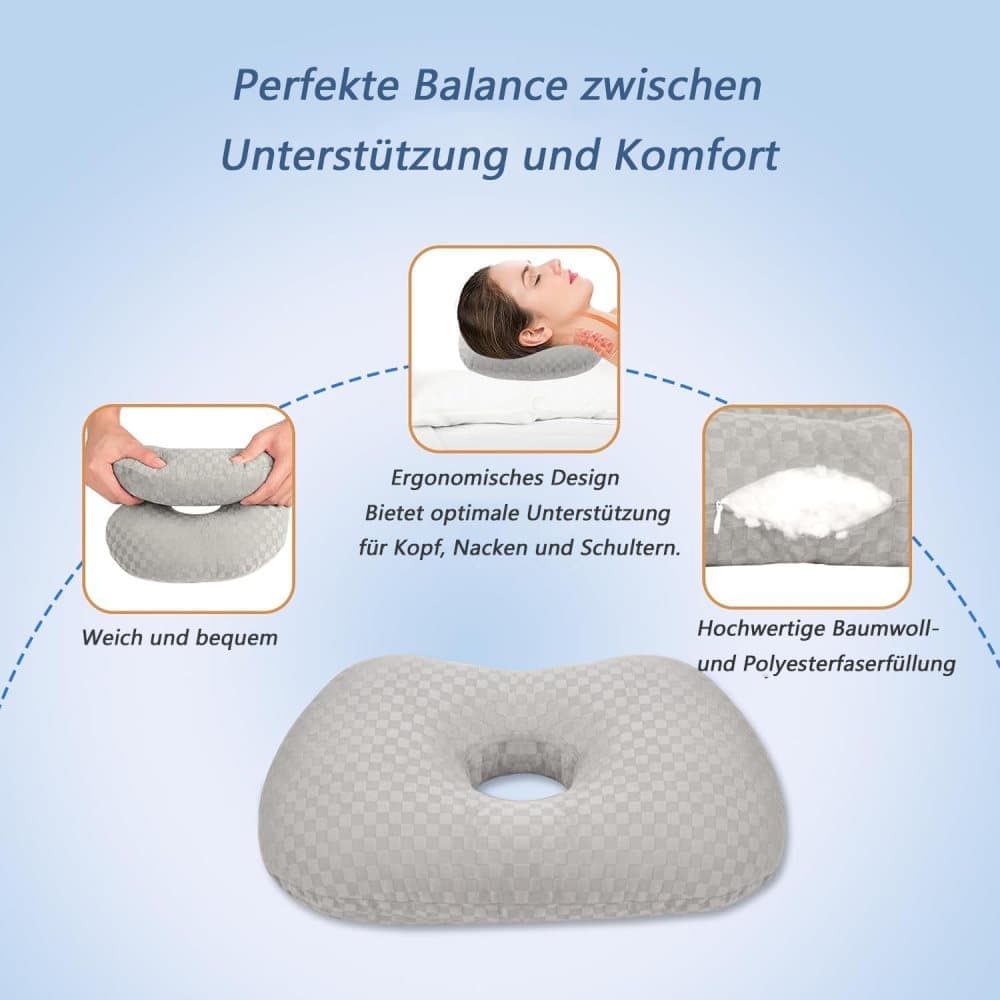 Microfiber Pillow with Ear Holes for Side Sleepers