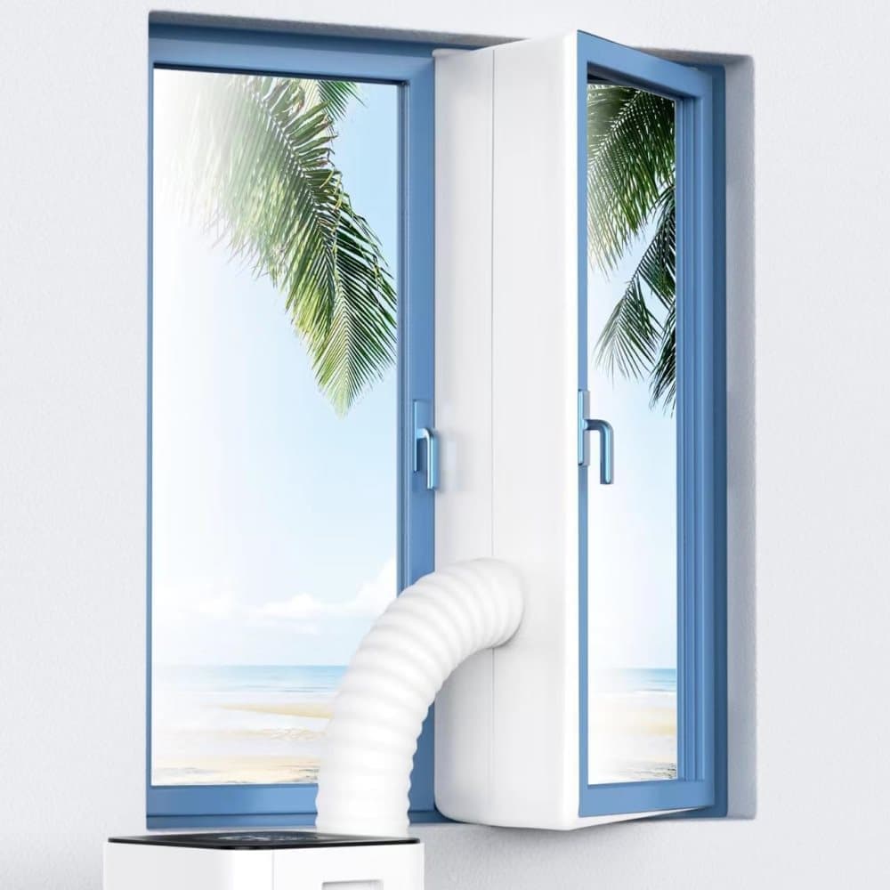 Window Seal Sealing Cloth for Portable AC with Zipper and Tape, Compatible with All Mobile Air Conditioners, 400 x 37cm