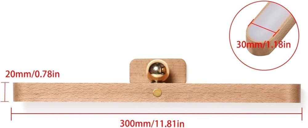 Wooden LED Wall Lamp 360 Degree Rotatable Magnetic Dimmable Night Light with USB Charging