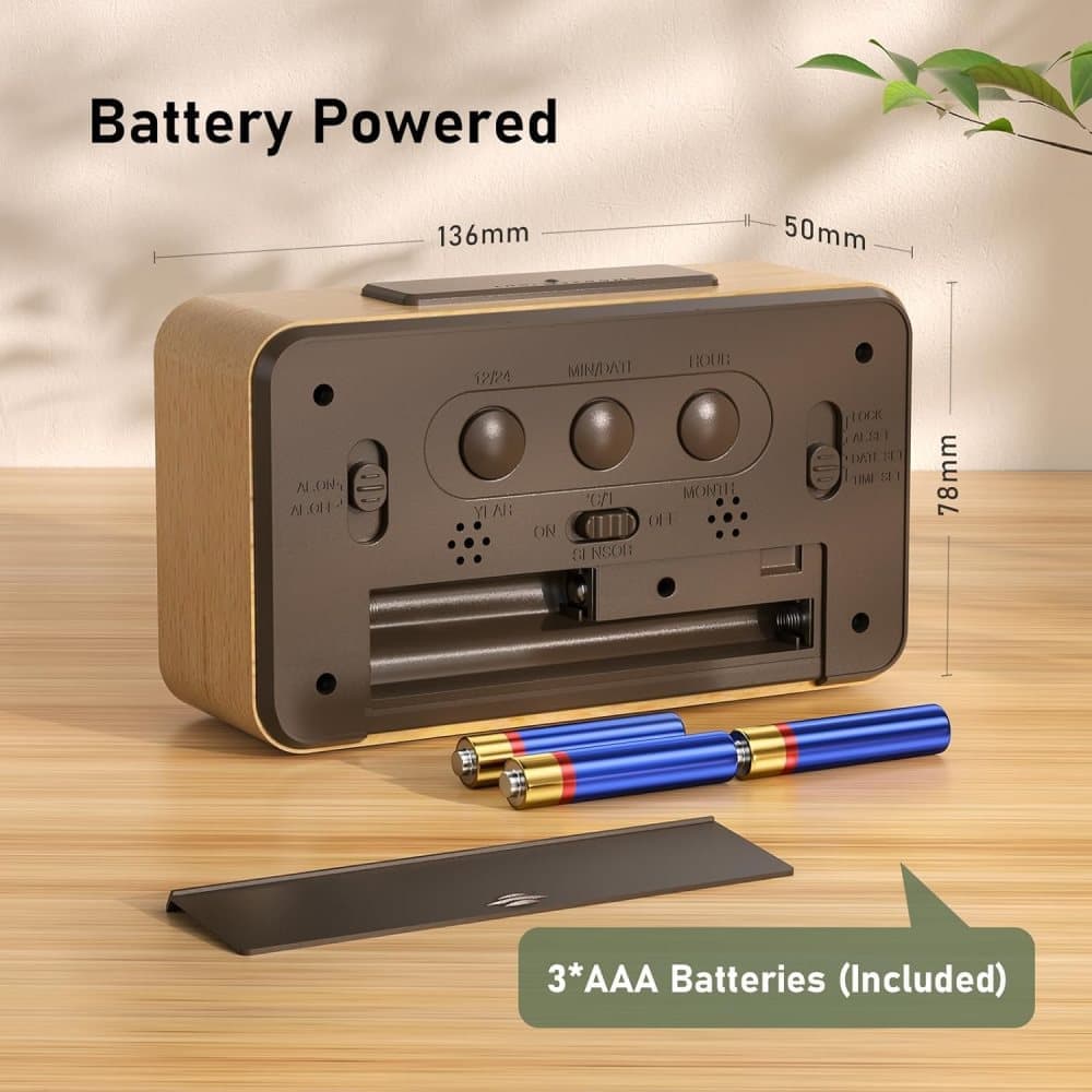 LCD Digital Alarm Clock with Smart Light Sensor