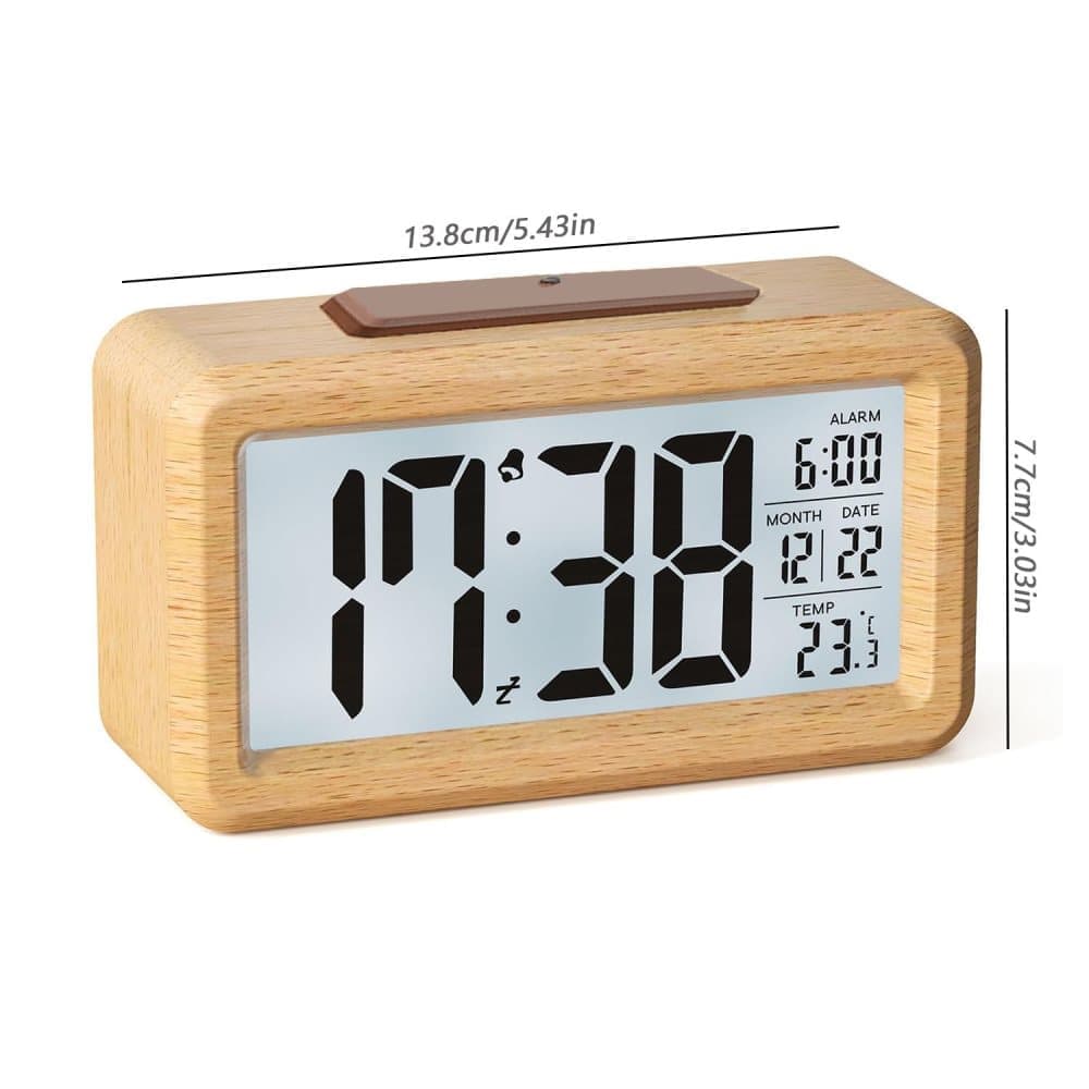 LCD Digital Alarm Clock with Smart Light Sensor