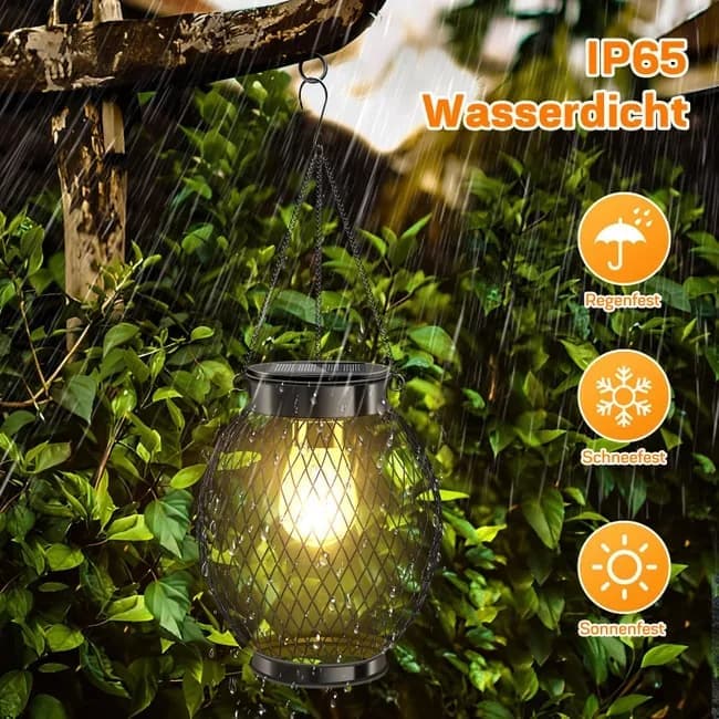 Solar Powered LED Outdoor Lantern with Solar Panel