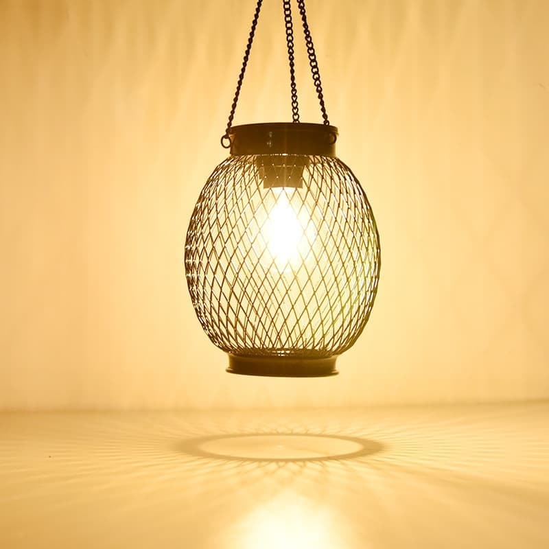 Solar Powered LED Outdoor Lantern with Solar Panel