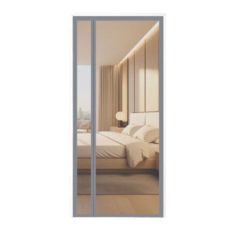 80 x 210 cm Magnetic Mosquito Net Door Self-Adhesive Side Opening Curtain Removable Durable Insect Fly and Cat Proof, 85x220 cm, Gray