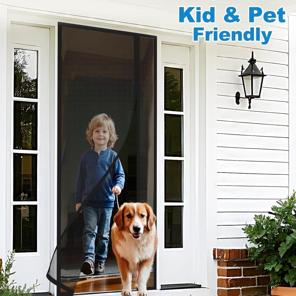 1pc Magnetic Mosquito Net Door Self-Adhesive Side Opening Curtain