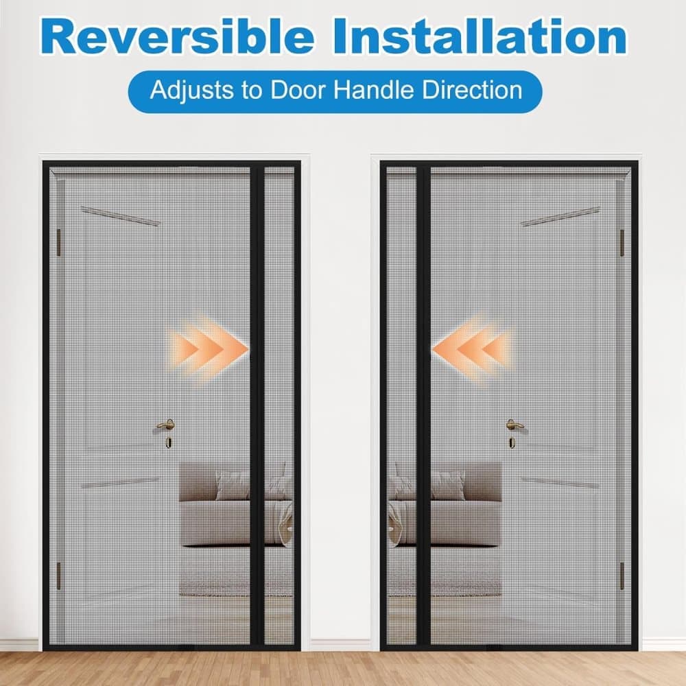 1pc Magnetic Mosquito Net Door Self-Adhesive Side Opening Curtain