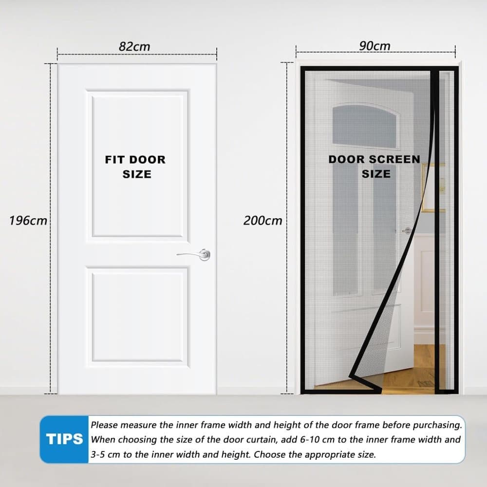 Durable Magnetic Mosquito Net Door Self-Adhesive Side Opening Curtain Removable Insect Fly and Cat Proof