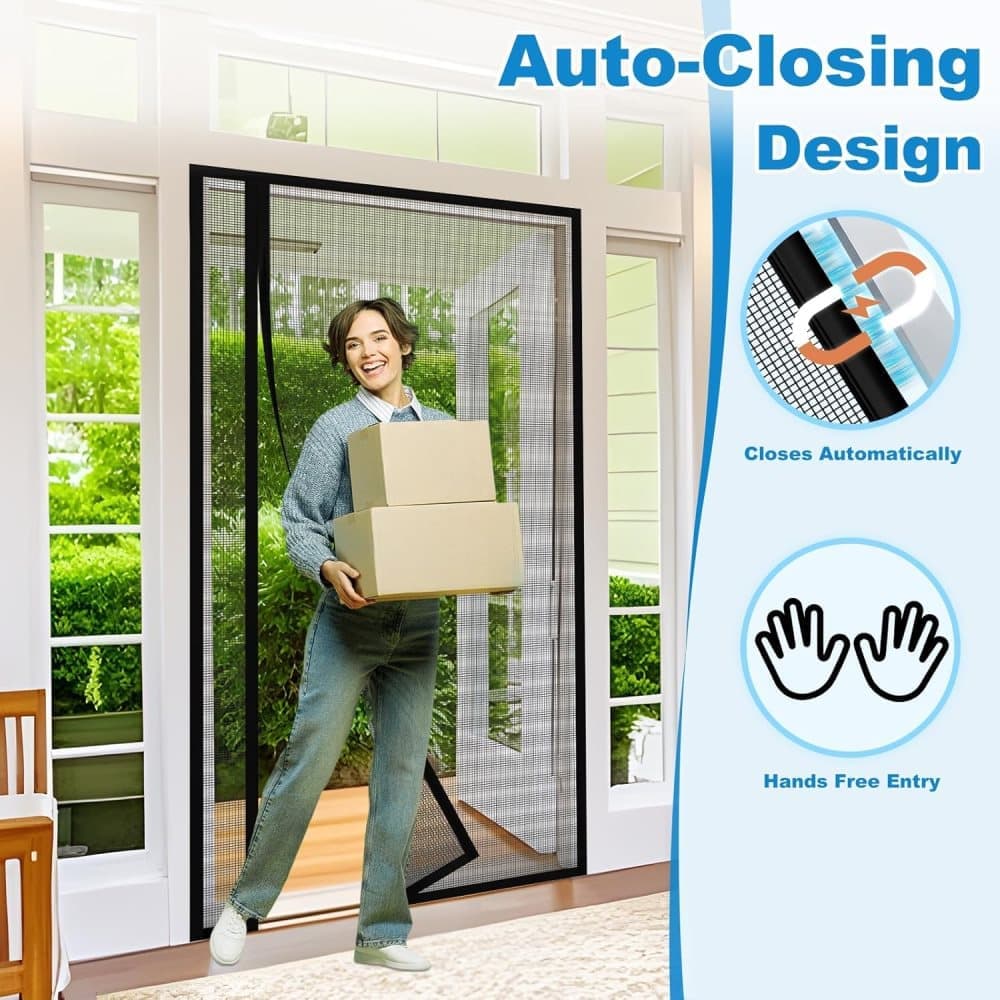 Durable Magnetic Mosquito Net Door Self-Adhesive Side Opening Curtain Removable Insect Fly and Cat Proof