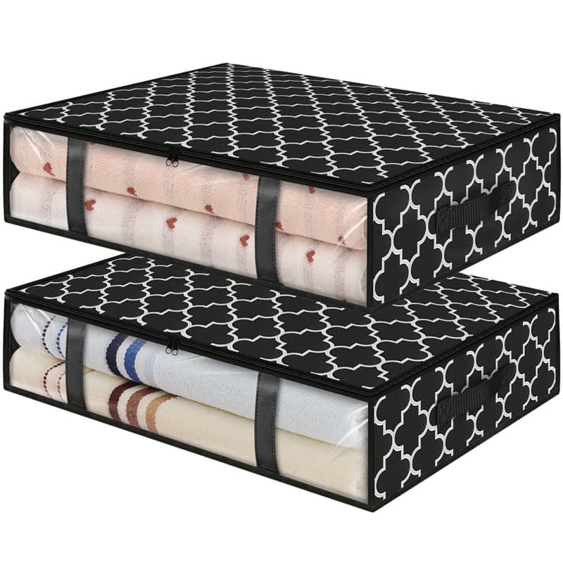 2-Pack Foldable Storage Boxes for Clothes and Blankets