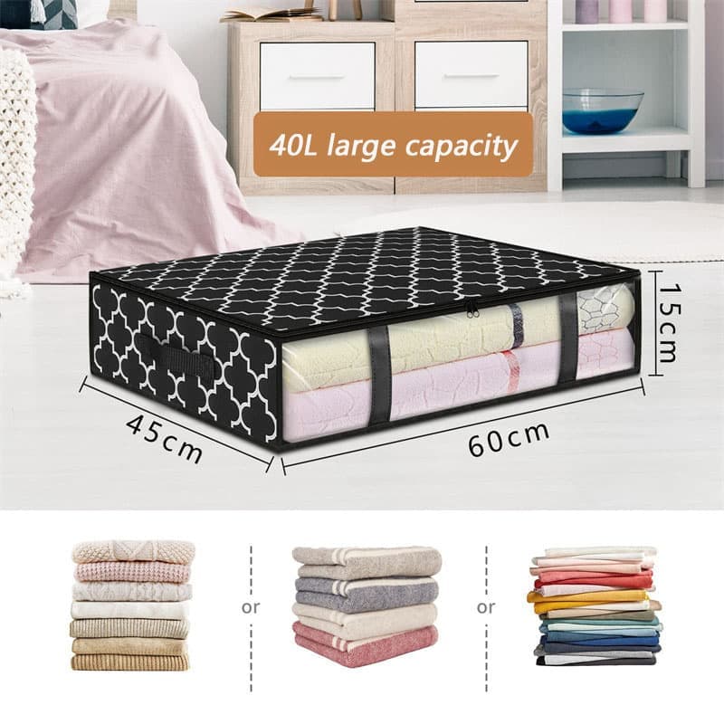 2-Pack Foldable Storage Boxes for Clothes and Blankets