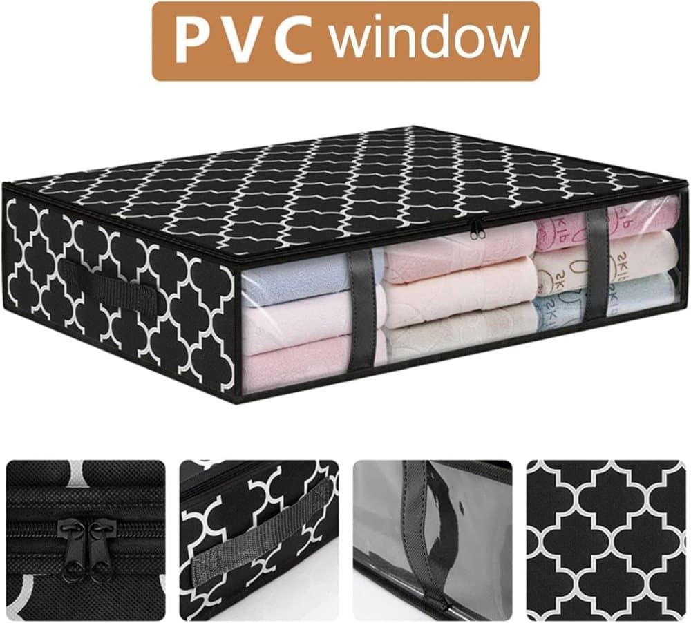 2-Pack Foldable Storage Boxes for Clothes and Blankets