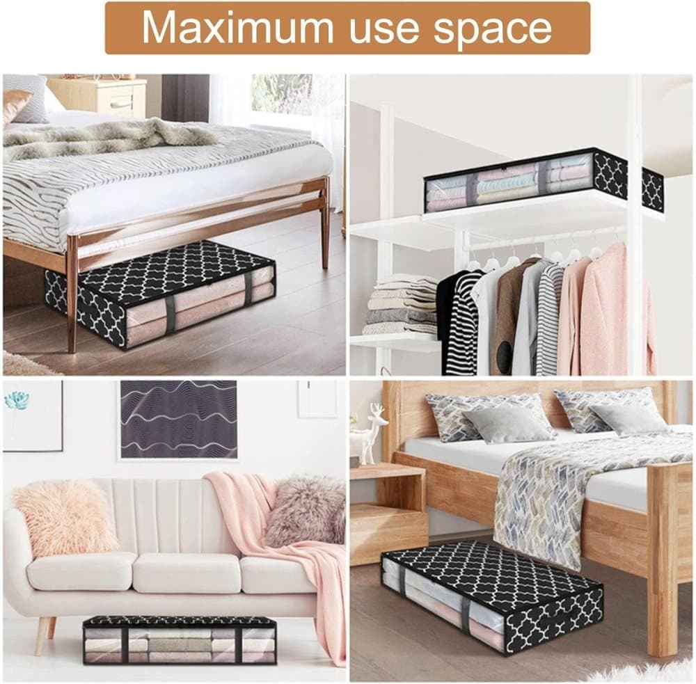 2-Pack Foldable Storage Boxes for Clothes and Blankets