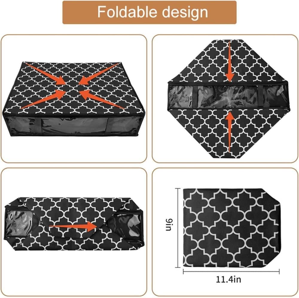 2-Pack Foldable Storage Boxes for Clothes and Blankets