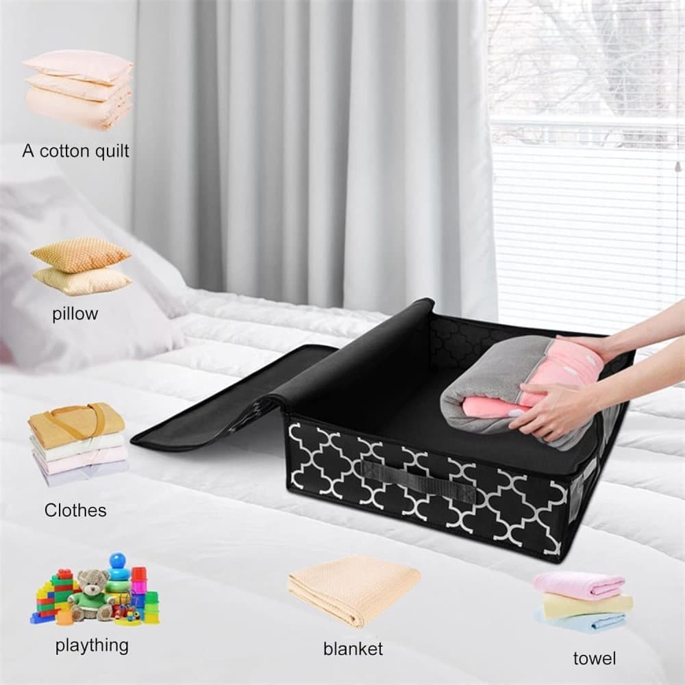 2-Pack Foldable Storage Boxes for Clothes and Blankets