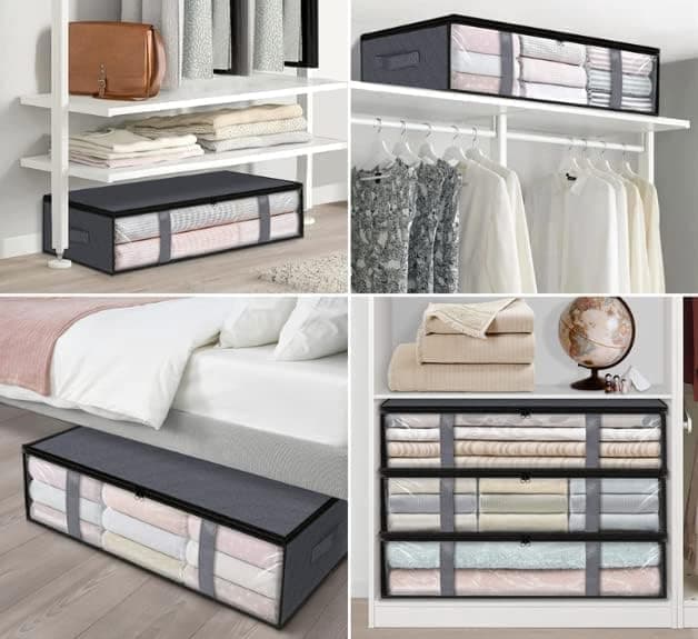 2-Pack Foldable Storage Boxes for Clothes and Blankets