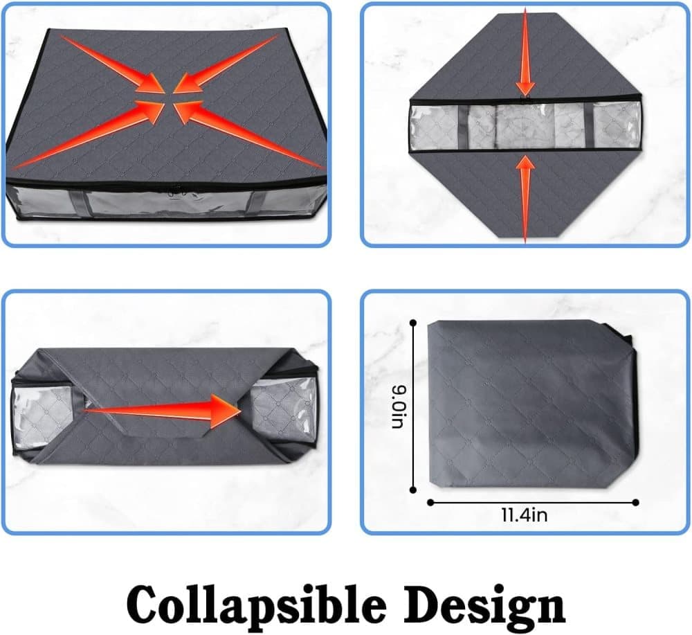 2-Pack Foldable Storage Boxes for Clothes and Blankets