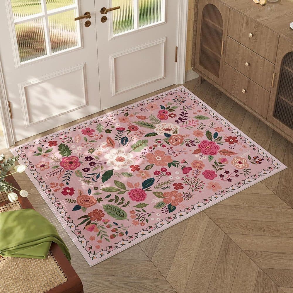 Bohemian Floral Doormat Non-slip Absorbent Dirt-Resistant Machine Washable