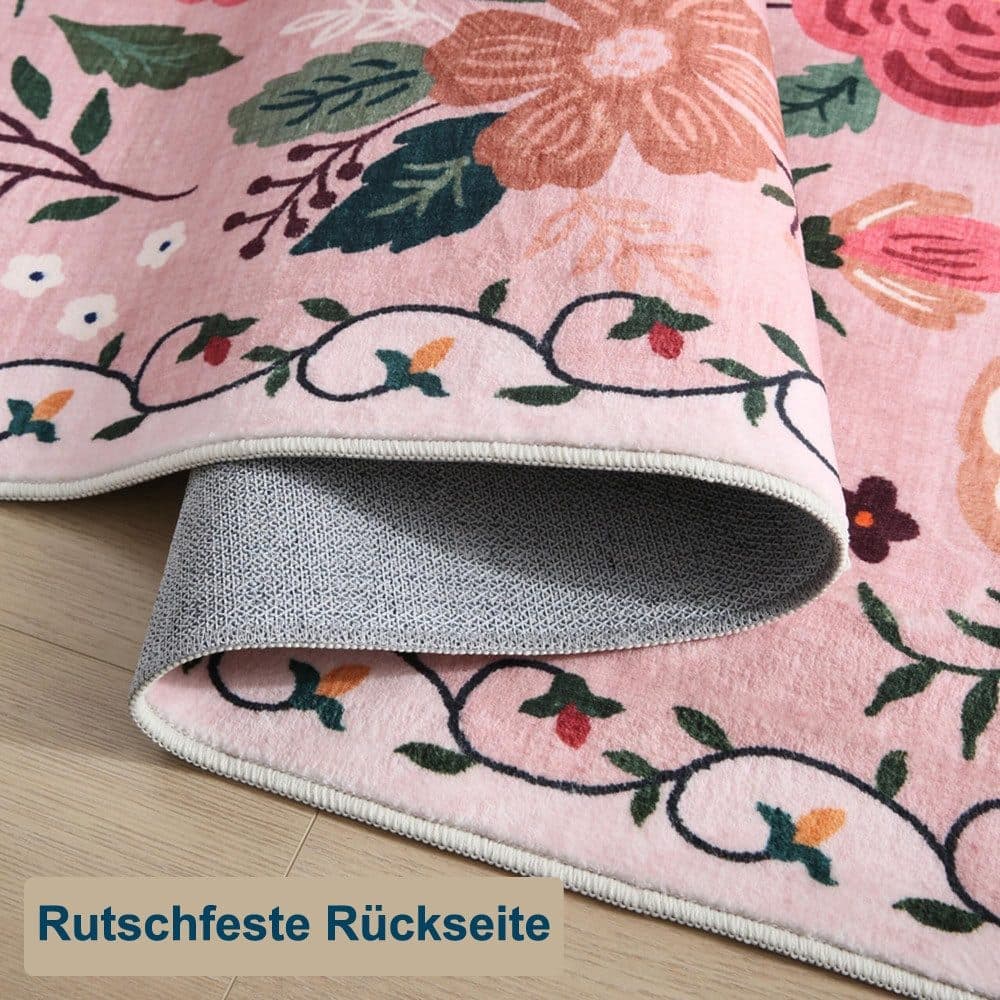 Bohemian Floral Doormat Non-slip Absorbent Dirt-Resistant Machine Washable