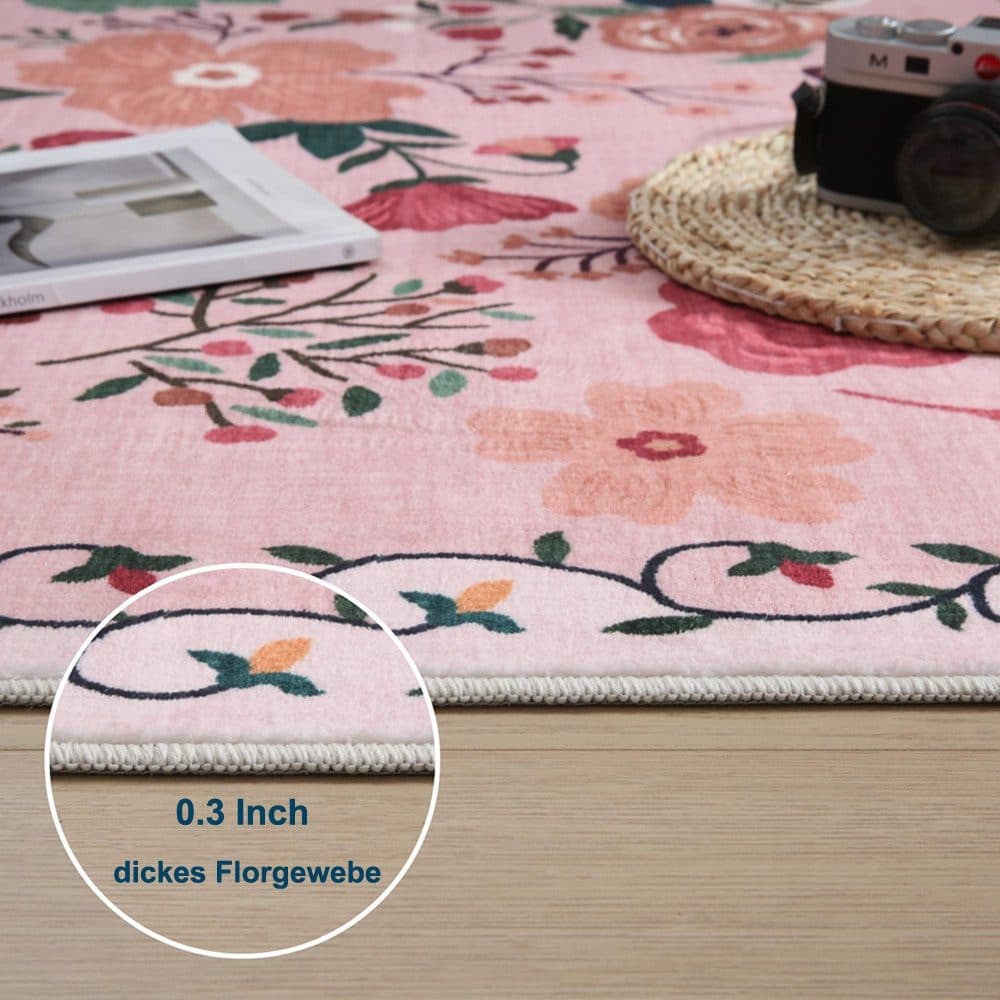 Bohemian Floral Doormat Non-slip Absorbent Dirt-Resistant Machine Washable