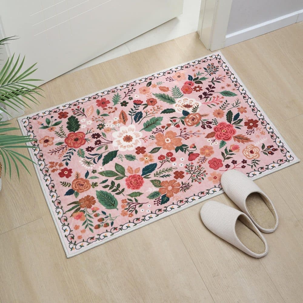 Bohemian Floral Doormat Non-slip Absorbent Dirt-Resistant Machine Washable