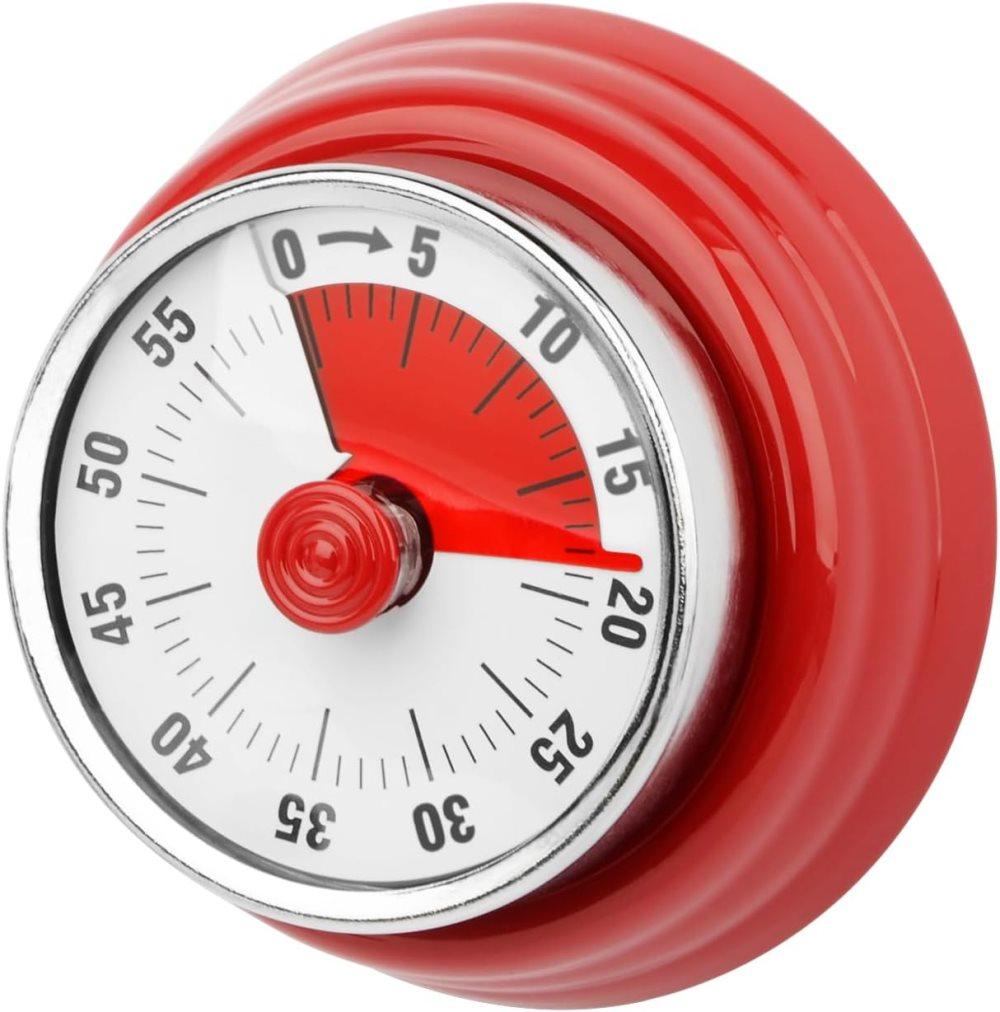 60 Minute Mechanical Kitchen Timer with Magnet in Stainless Steel 60 Minute Mechanical Kitchen Timer with Magnet in Stainless Steel