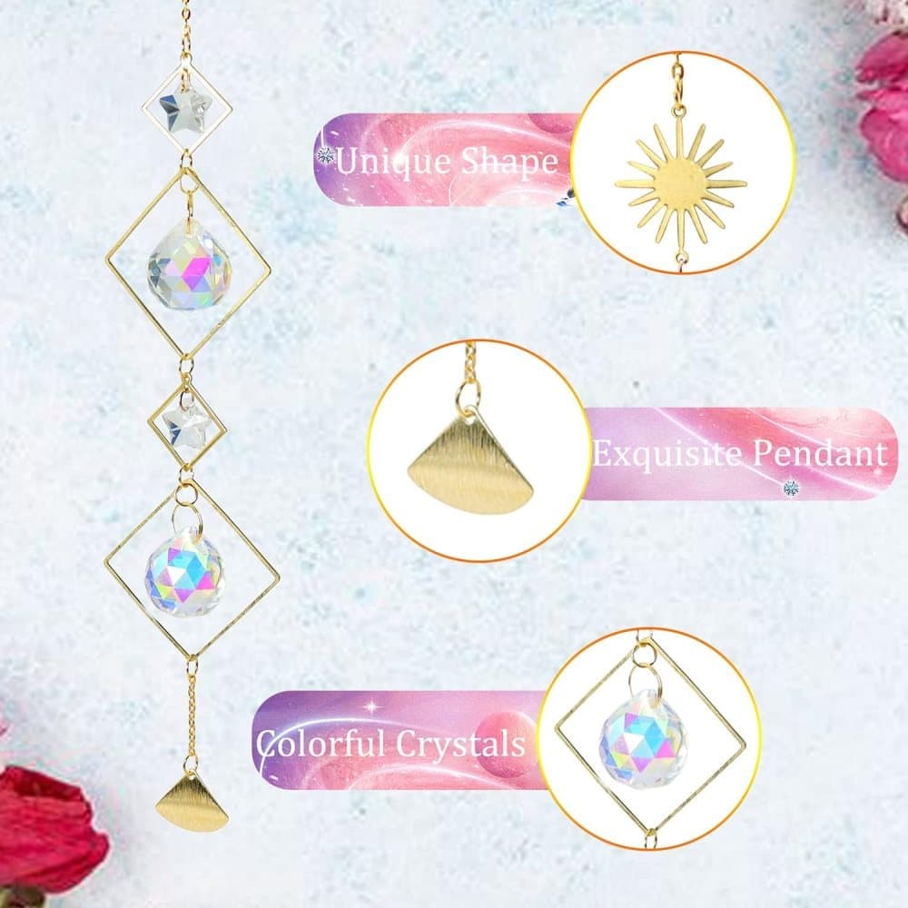 6 inches rainbow refractive prism suncatcher
