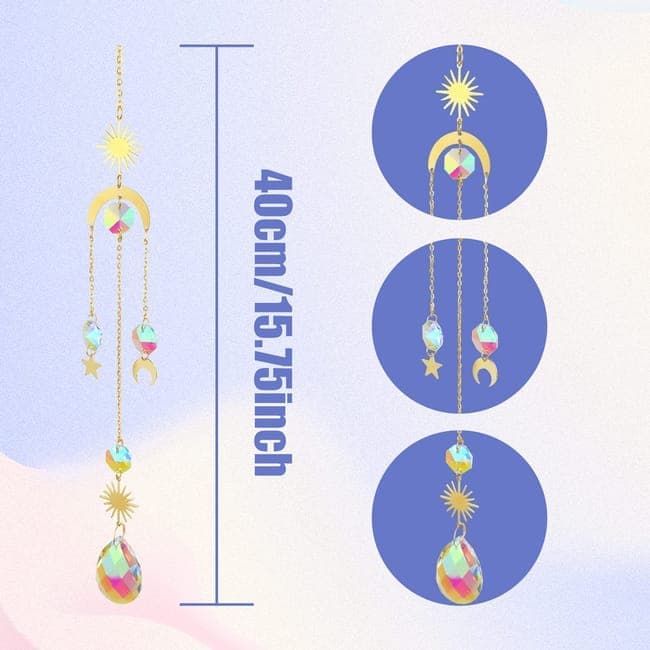 6 inches rainbow refractive prism suncatcher