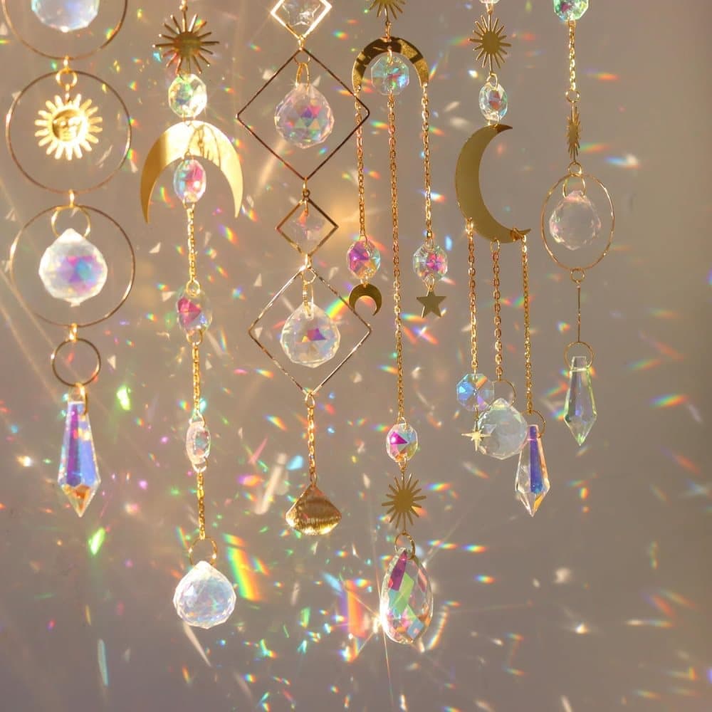 6 inches rainbow refractive prism suncatcher crystal decoration