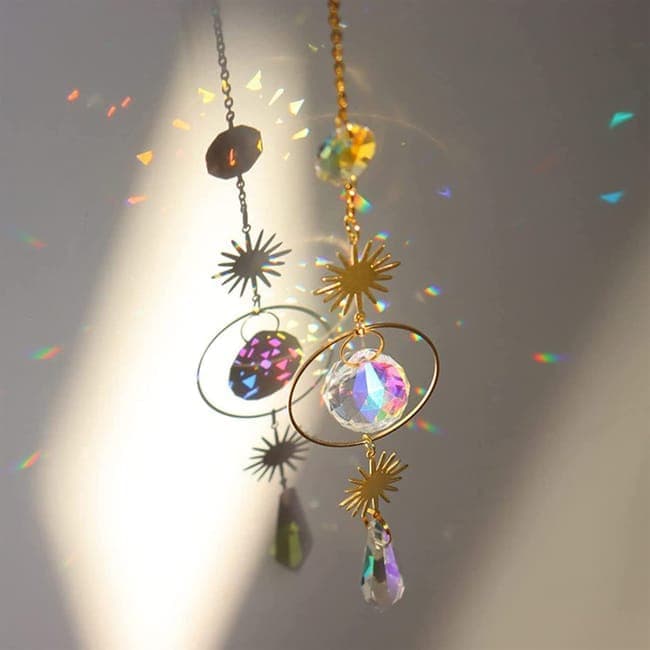 6 inches rainbow refractive prism suncatcher crystal decoration