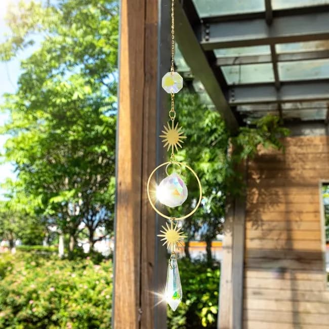 6 inches rainbow refractive prism suncatcher crystal decoration