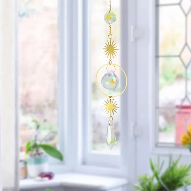 6 inches rainbow refractive prism suncatcher crystal decoration