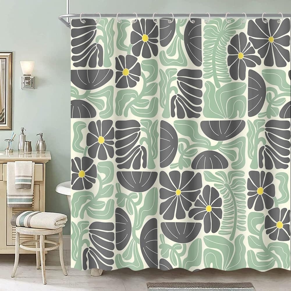 Bohemian Shower Curtain with 12 Hooks