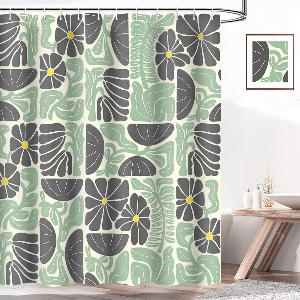 Bohemian Shower Curtain with 12 Hooks