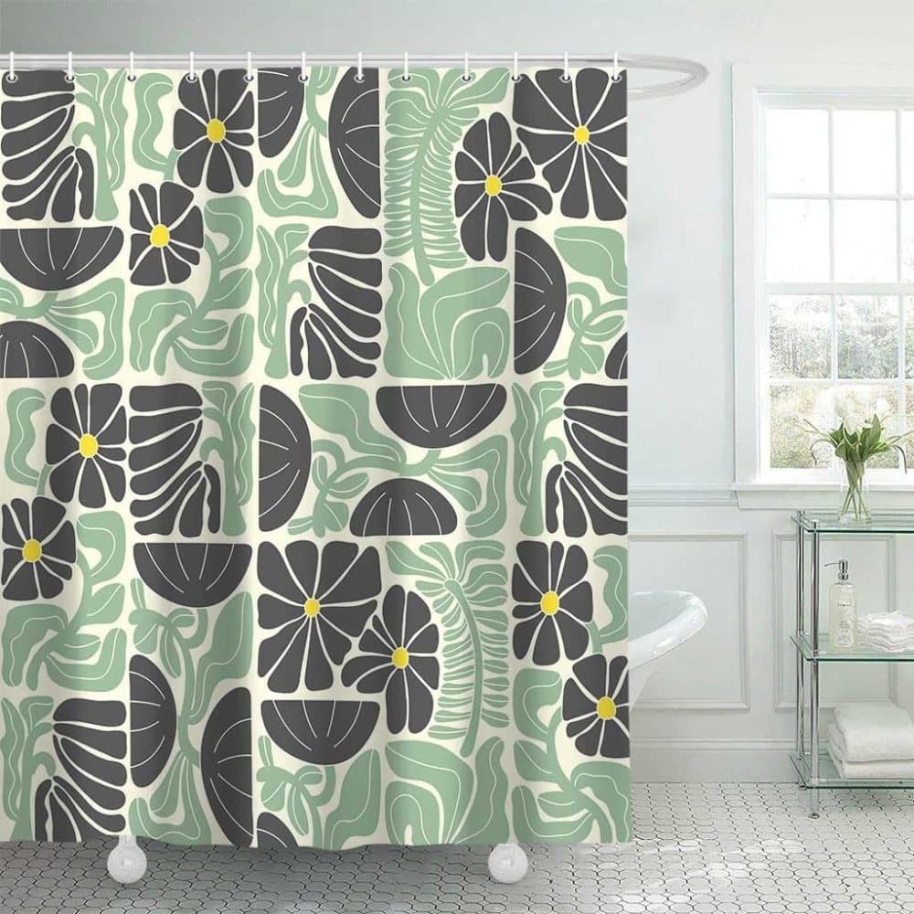 Bohemian Shower Curtain with 12 Hooks