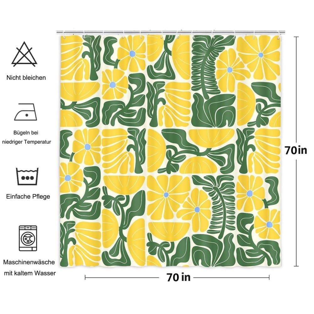 Bohemian Shower Curtain with 12 Hooks