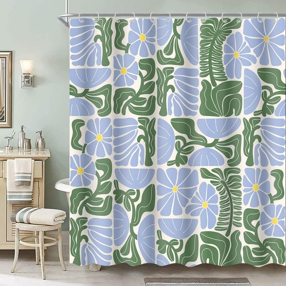 Bohemian Shower Curtain with 12 Hooks