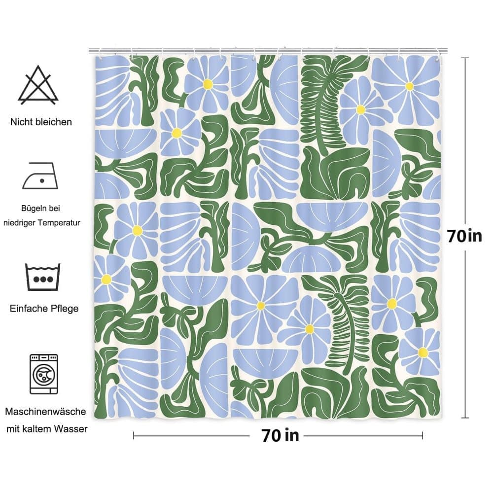 Bohemian Shower Curtain with 12 Hooks
