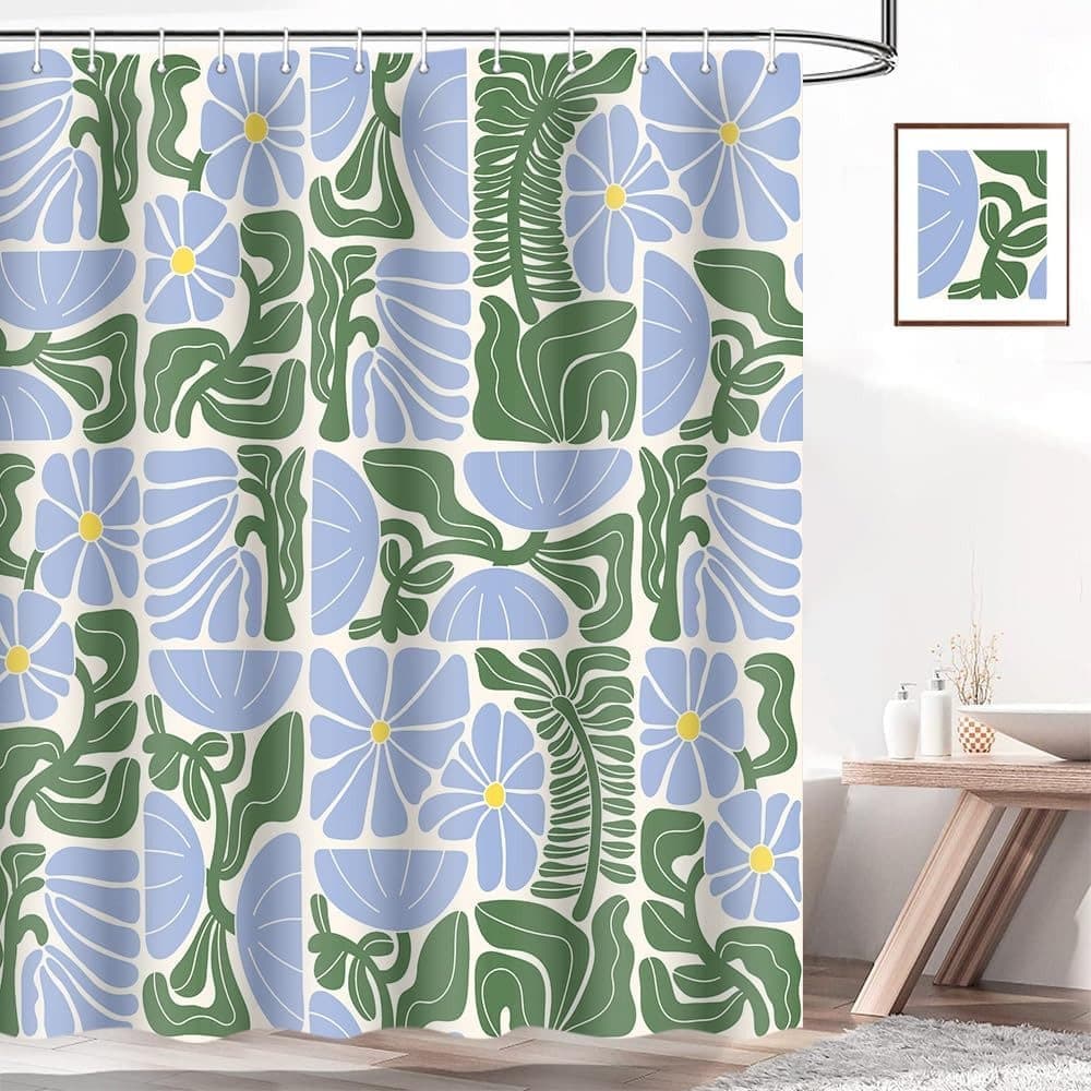 Bohemian Shower Curtain with 12 Hooks