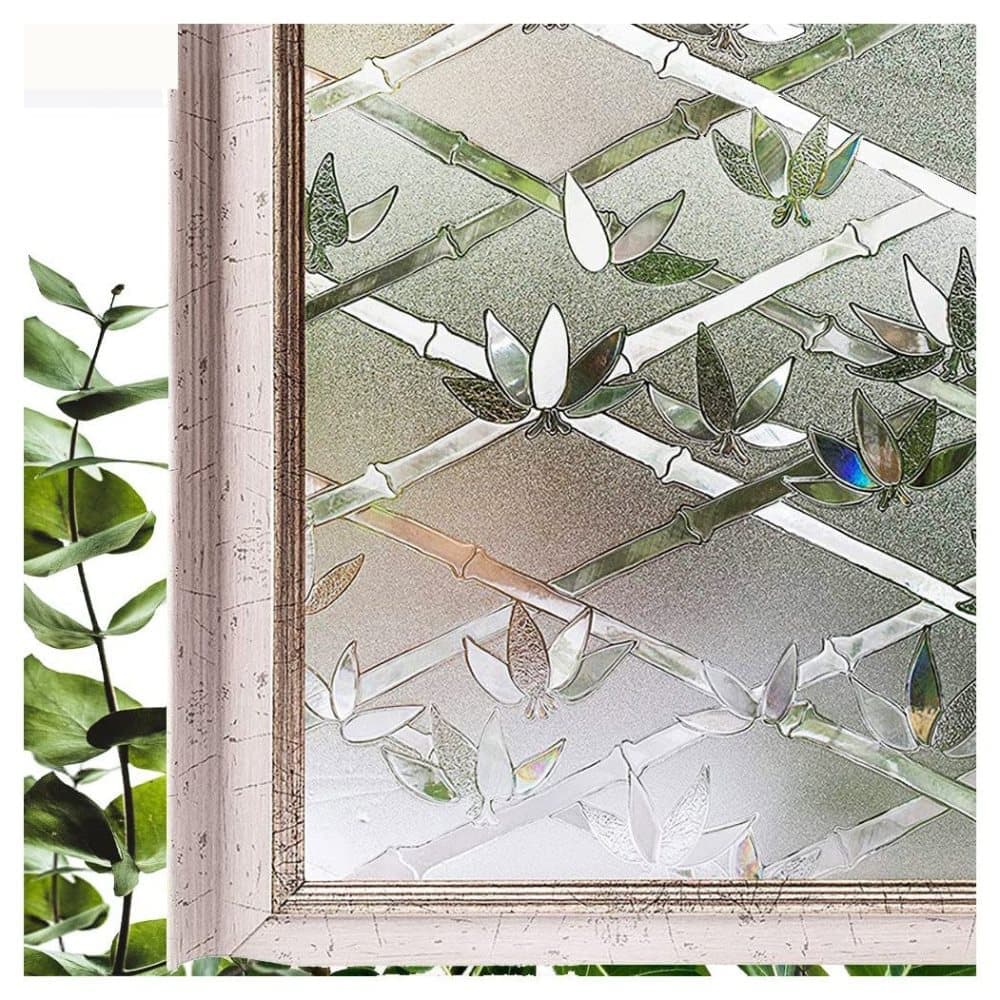 Stained Glass Effect 3D Plant Motif Window Film Stained Glass Effect 3D Plant Motif Window Film