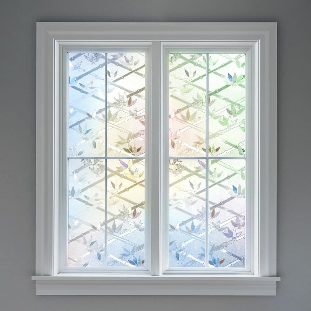 Stained Glass Effect 3D Plant Motif Window Film