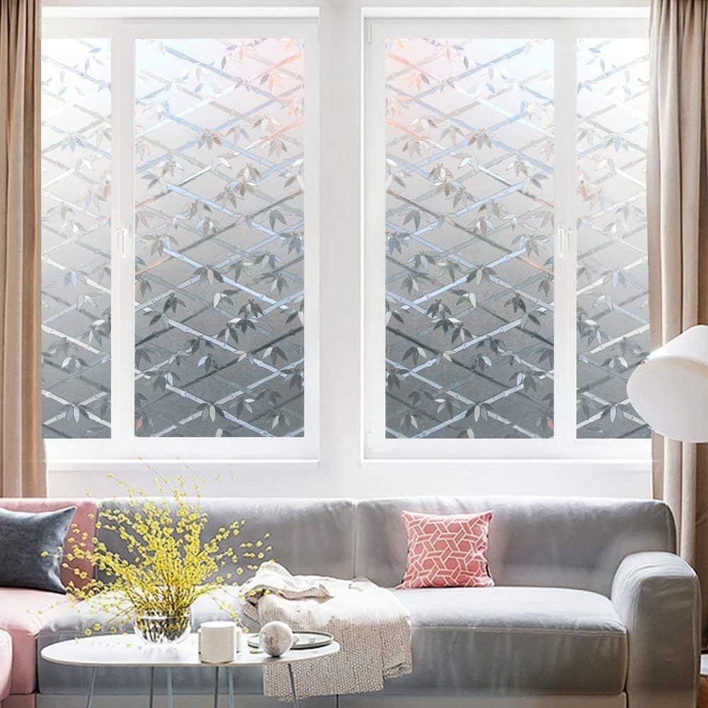 Stained Glass Effect 3D Plant Motif Window Film