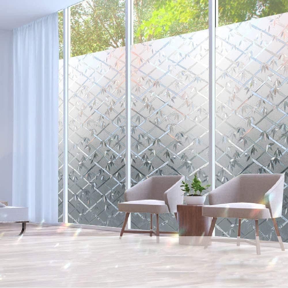 Stained Glass Effect 3D Plant Motif Window Film