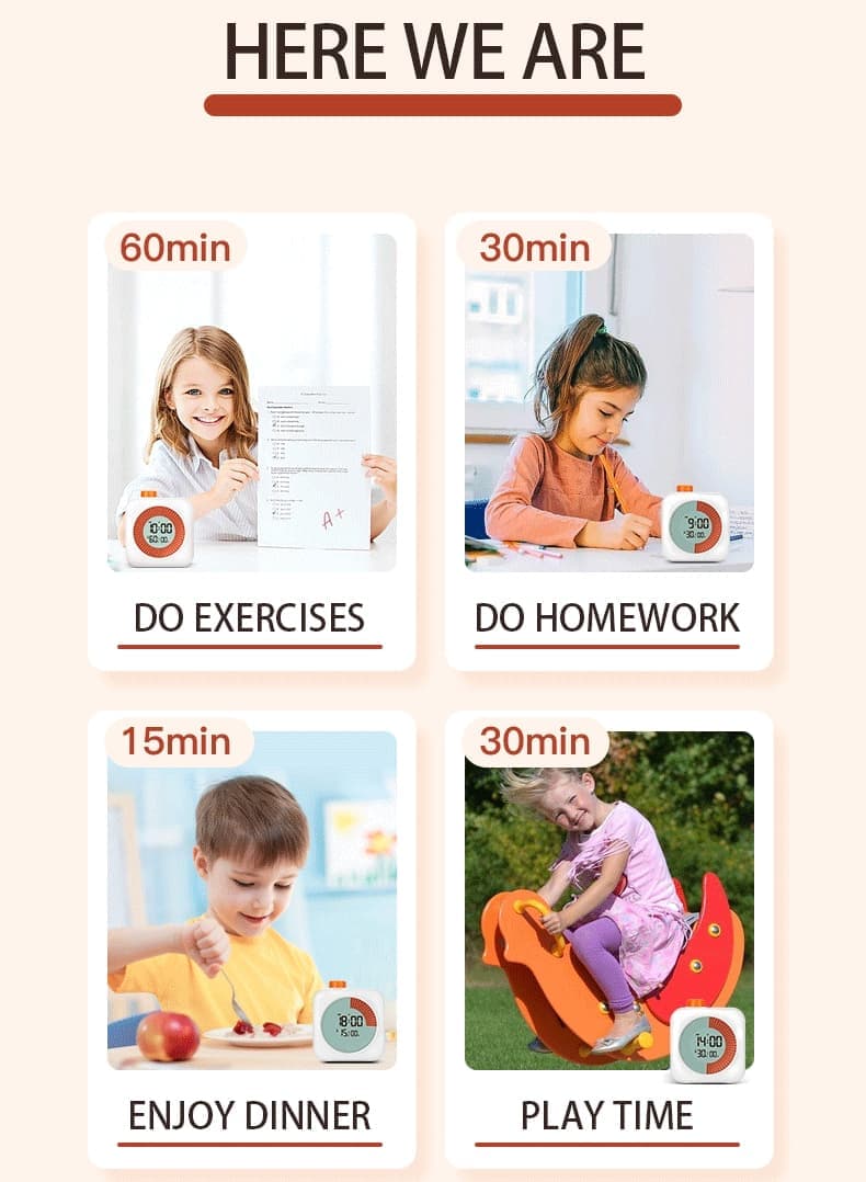 Digital Visual Timer 3-in-1 Clock Alarm Countdown for Kids and Home