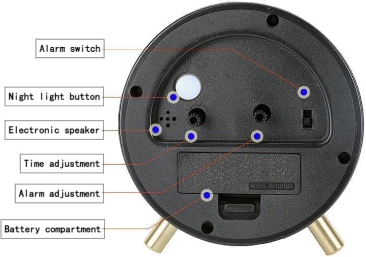 Small Silent Alarm Clock with Night Light and Backlight