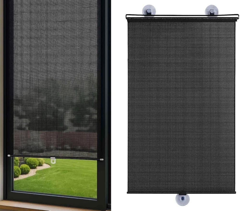 Removable Blackout Curtain Roller Blind with Suction Cups Removable Blackout Curtain Roller Blind with Suction Cups